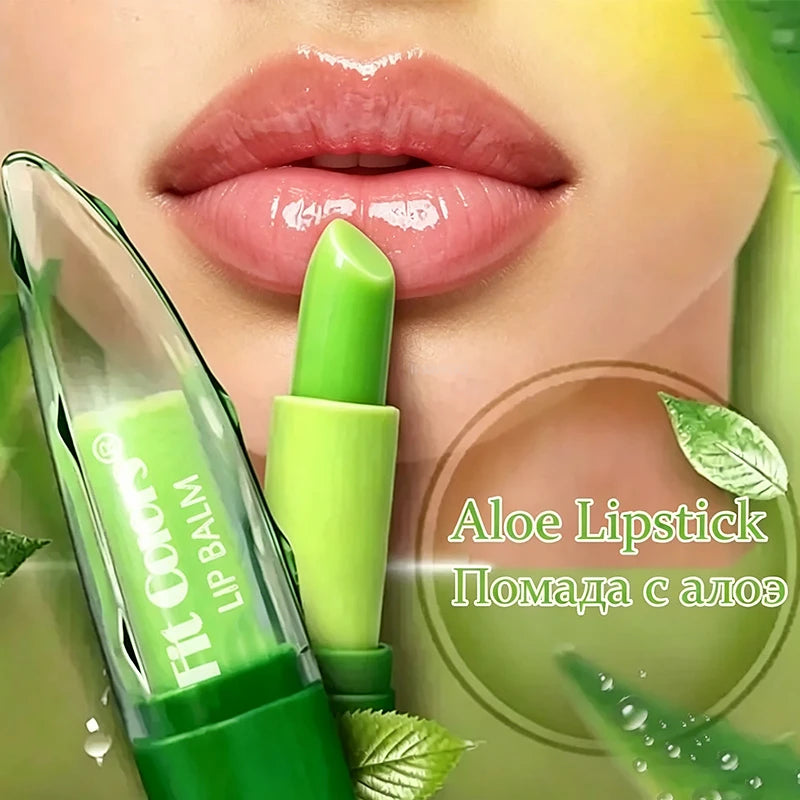 1/2Pcs Aloe Vera Gel Lipstick Color-Changing Long Lasting Moisturizing Lip Balm Waterproof Jelly Lipstick Hydration Lip Cosmetic Zpaxo