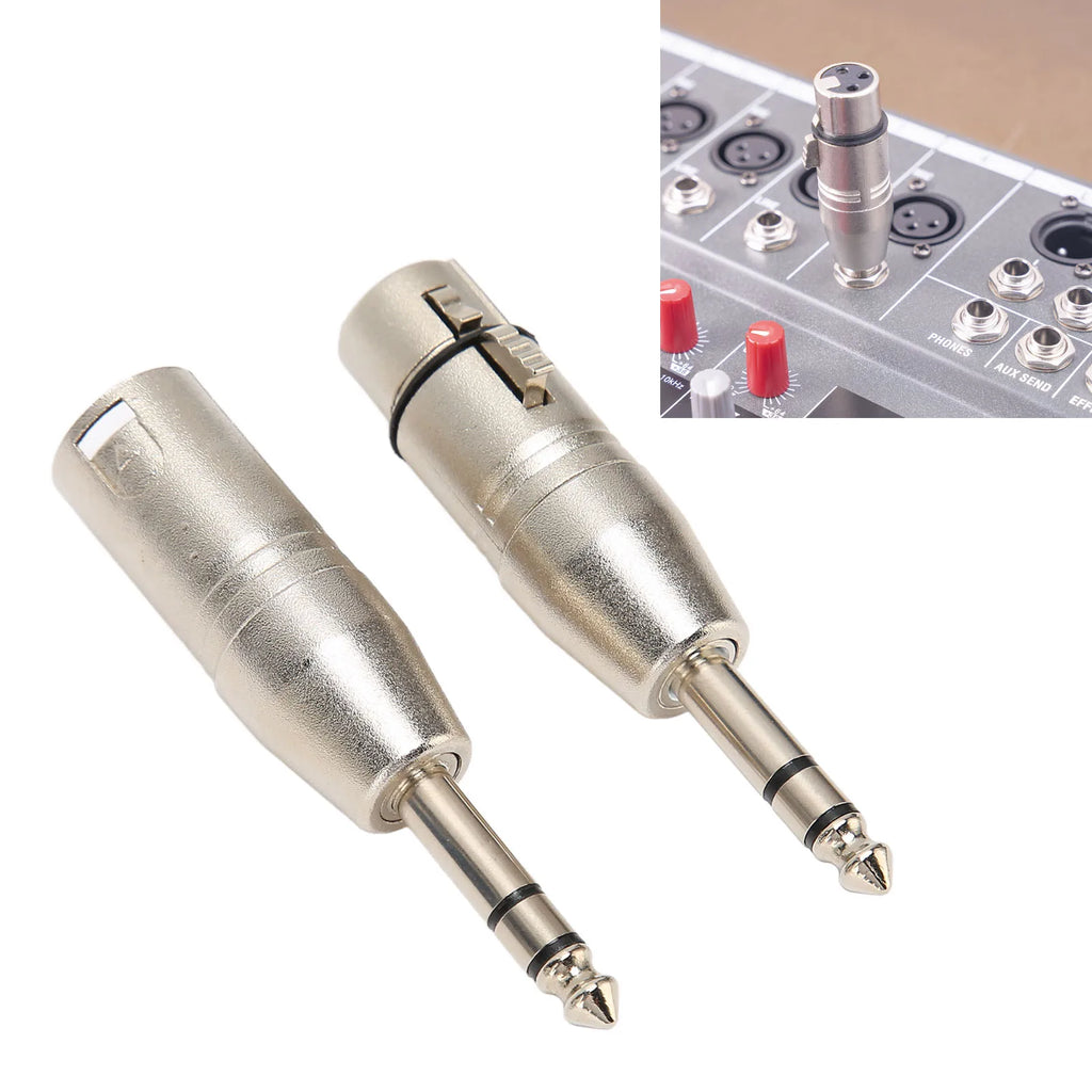 1 4 TRS XLR 3Pin Female Portable Adapter Noise Cancellation Aluminum