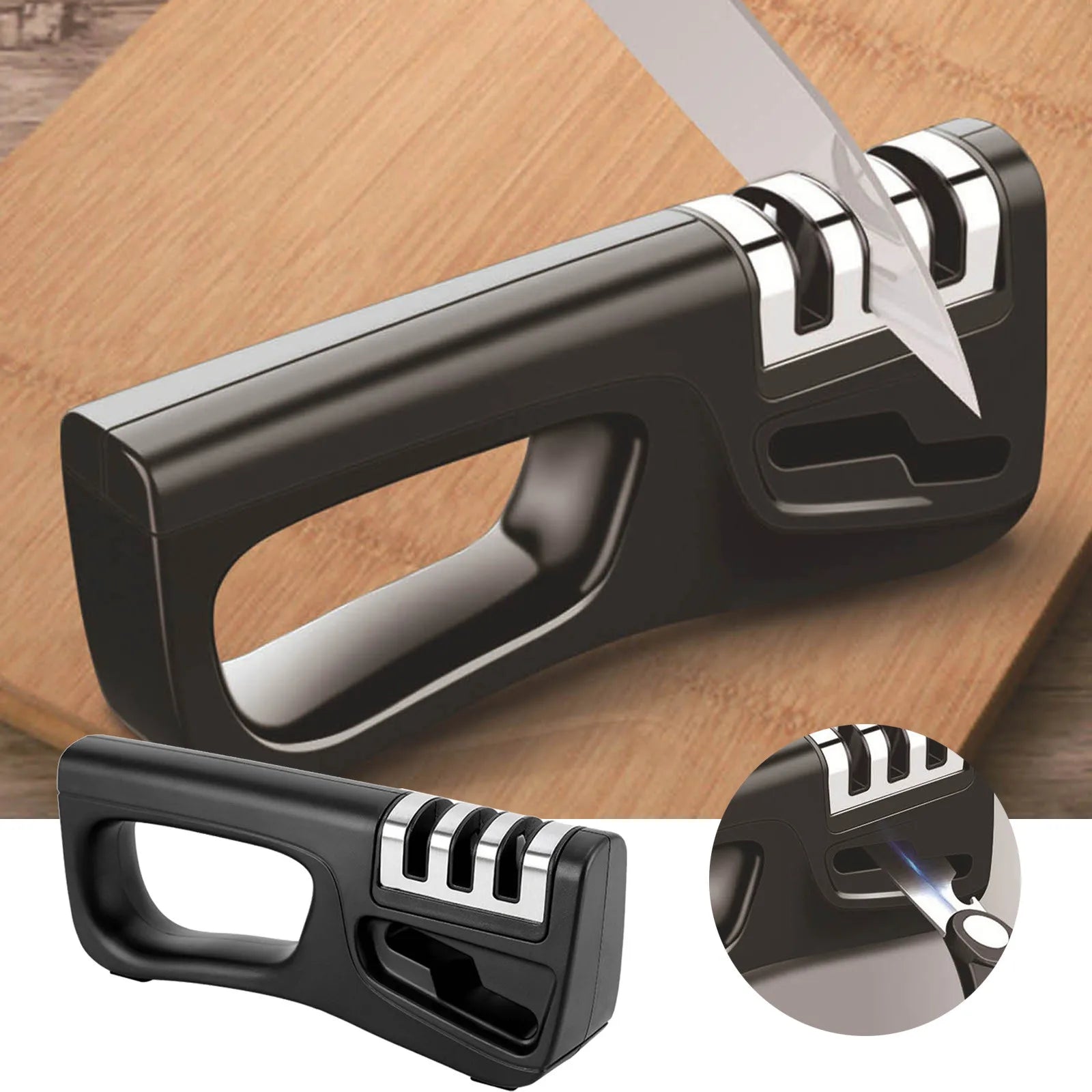 Professional 4-in-1 Knife Sharpener Replaceable Ceramic Tungsten