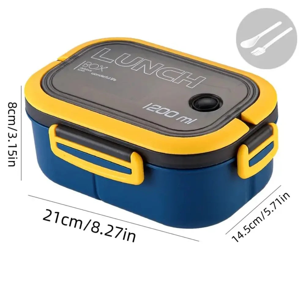 Double-layer Lunch Box Portable Compartment Fruit Food Microwave Fork Zpaxo