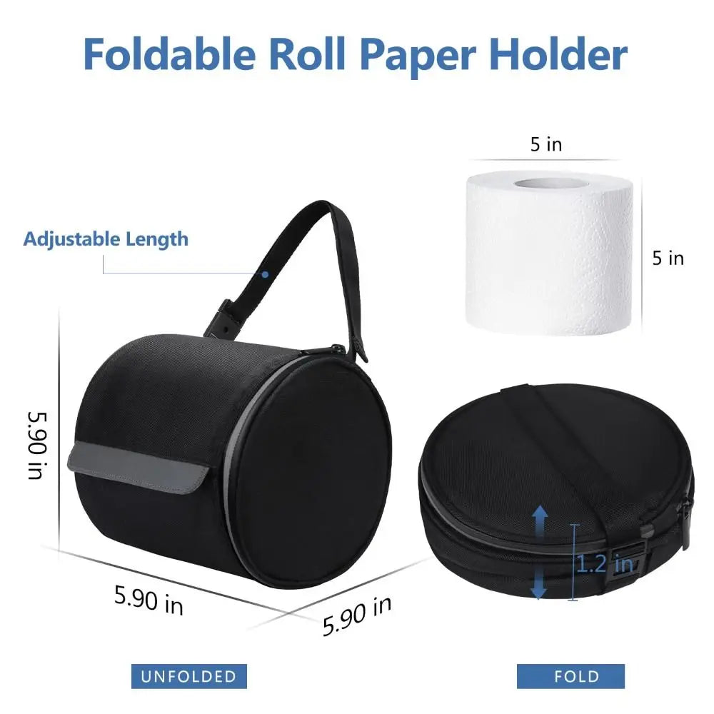 Waterproof Toilet Paper Cover Smooth Zipper Portable Bag Foldable Zpaxo