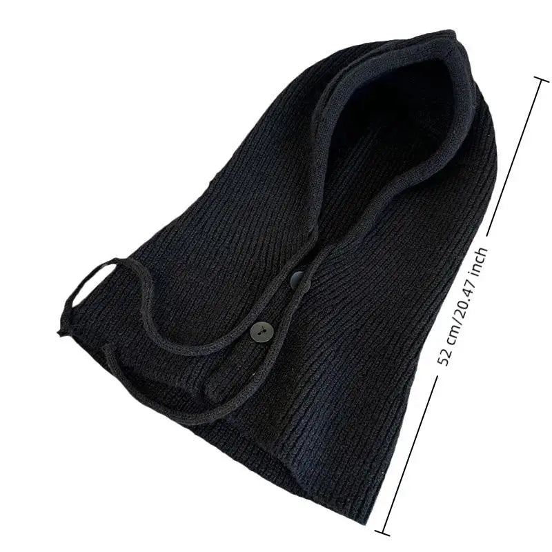 Winter Balaclava Hat Warm Knitted Women's Hood Solid Neck Pullover Zpaxo