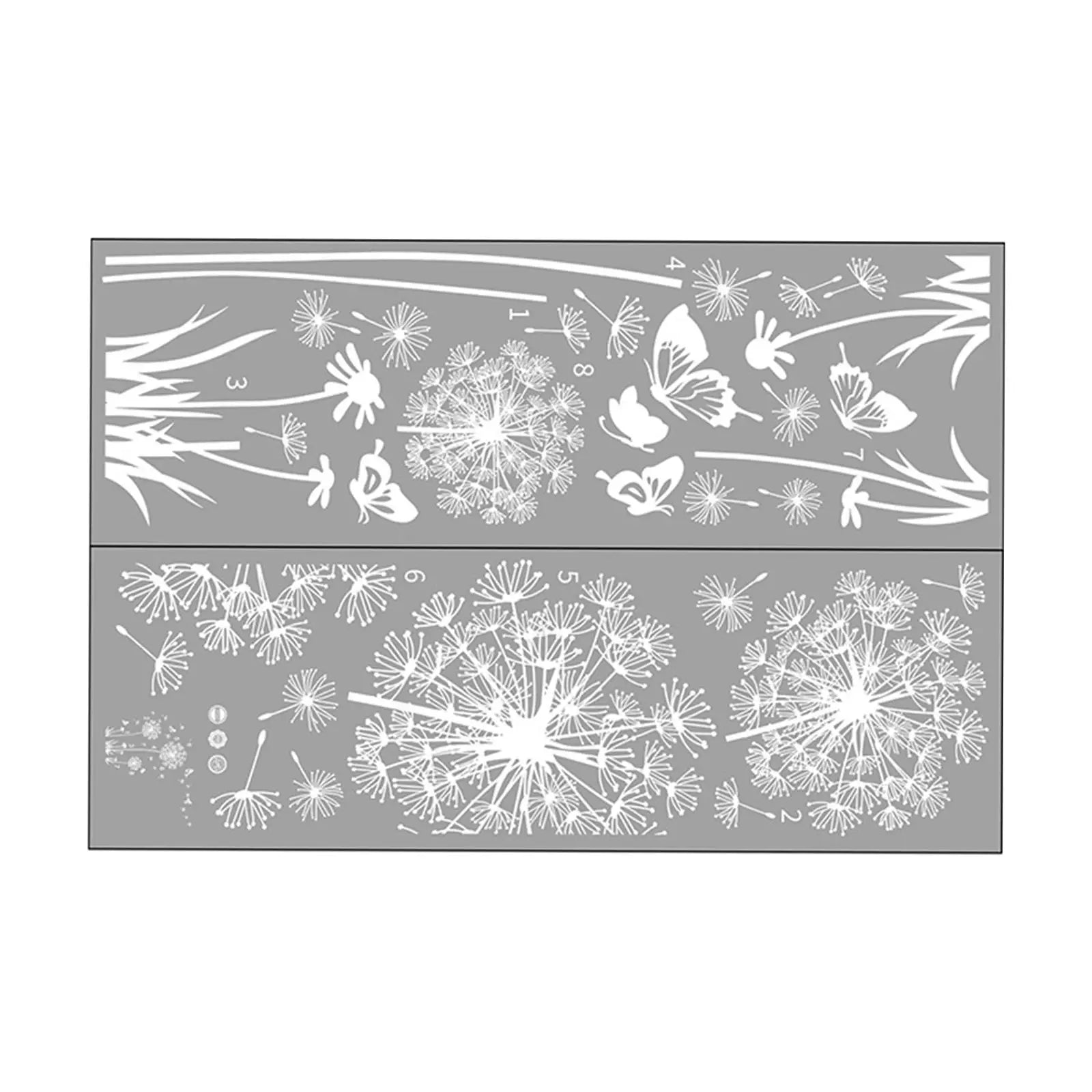 DIY White Dandelion Wall Sticker Decals Waterproof Decorative Peel and Paste Butterflies Flying for Sofa Backdrop Accessory Zpaxo