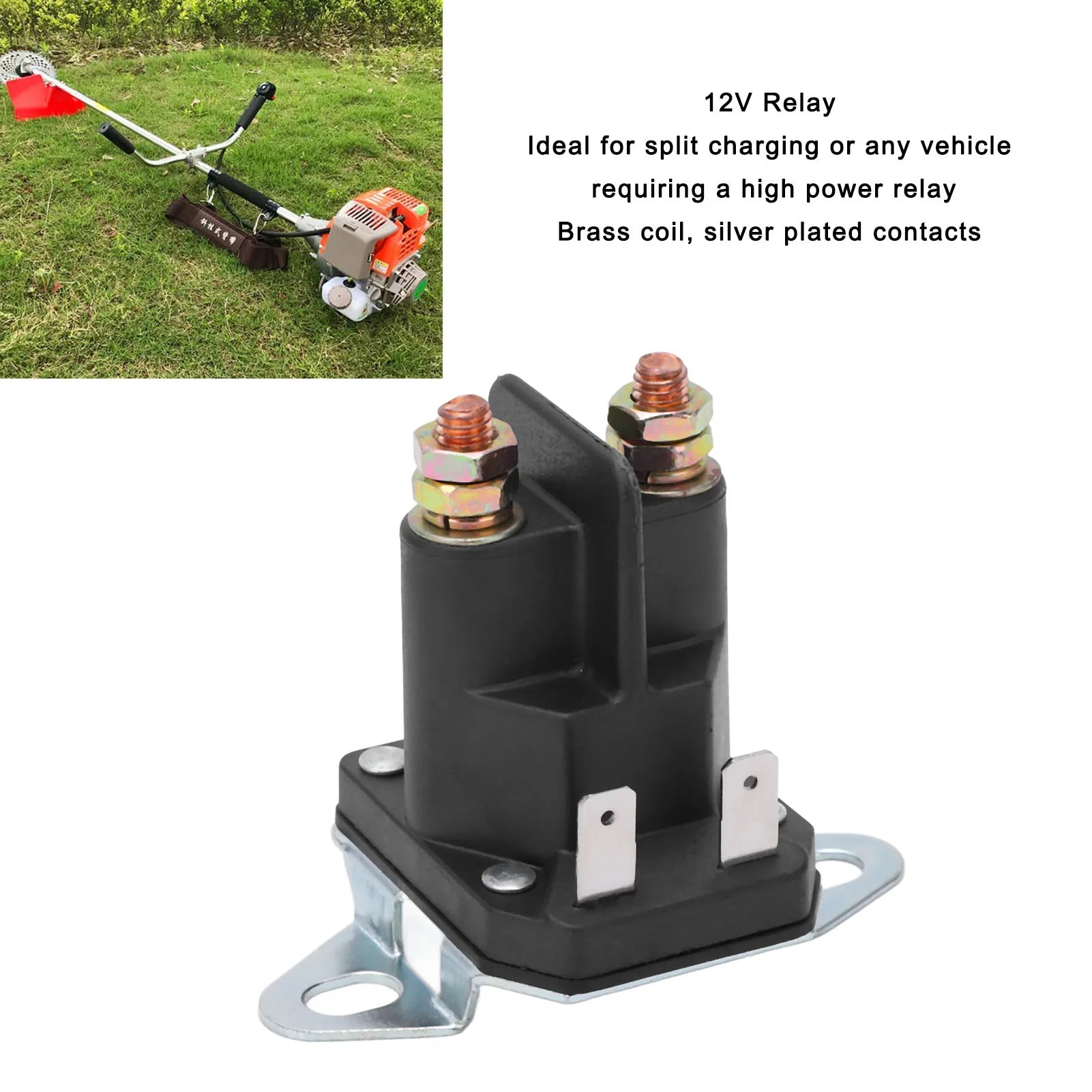 12V Starter Relay Brass Coil Silver Plated Contact Vehicle Home