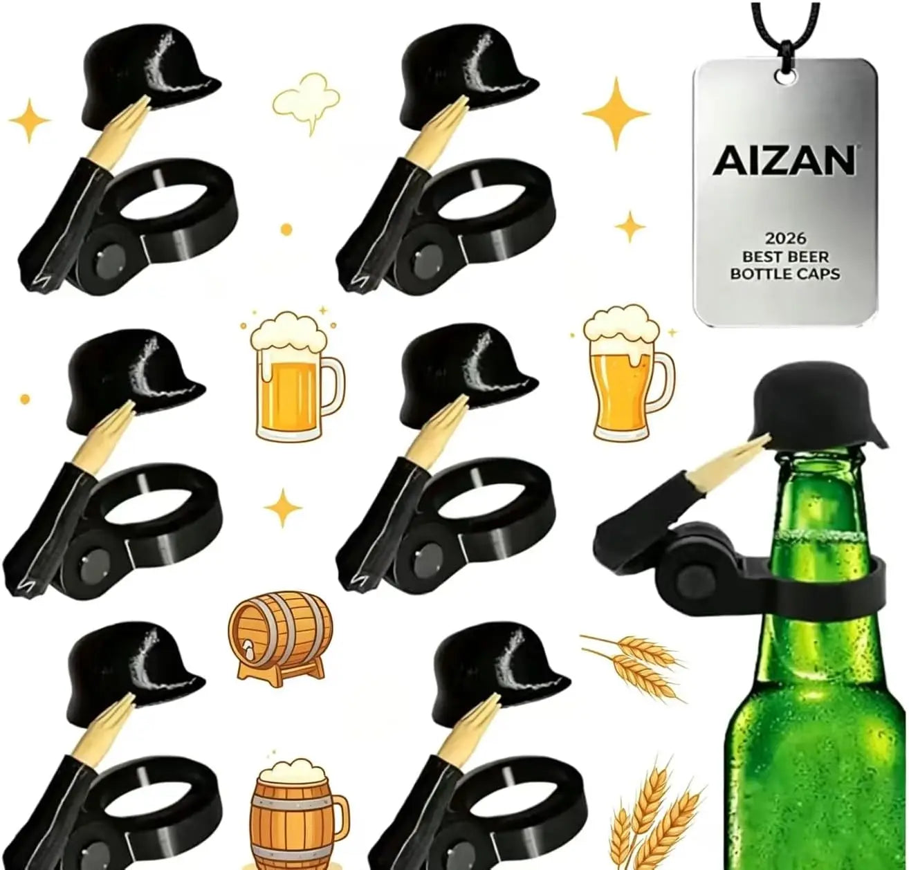 Novelty Military Salute Beer Bottle Helmet Drinking Hat Distinctive Zpaxo