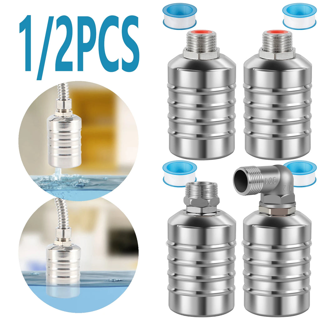 1/2 PCS Floating Ball Valve Automatic Water Level Control Valve 1/2 Stainless Steel Water Tank Valve Safe Water Tower Shutoff Zpaxo
