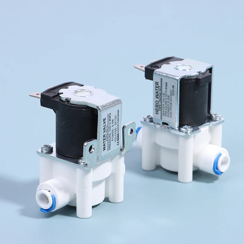 1PC Inlet solenoid valve 12V/24V pure water machine, water purifier, reverse osmosis 2-point quick connect valve switch Zpaxo 12V