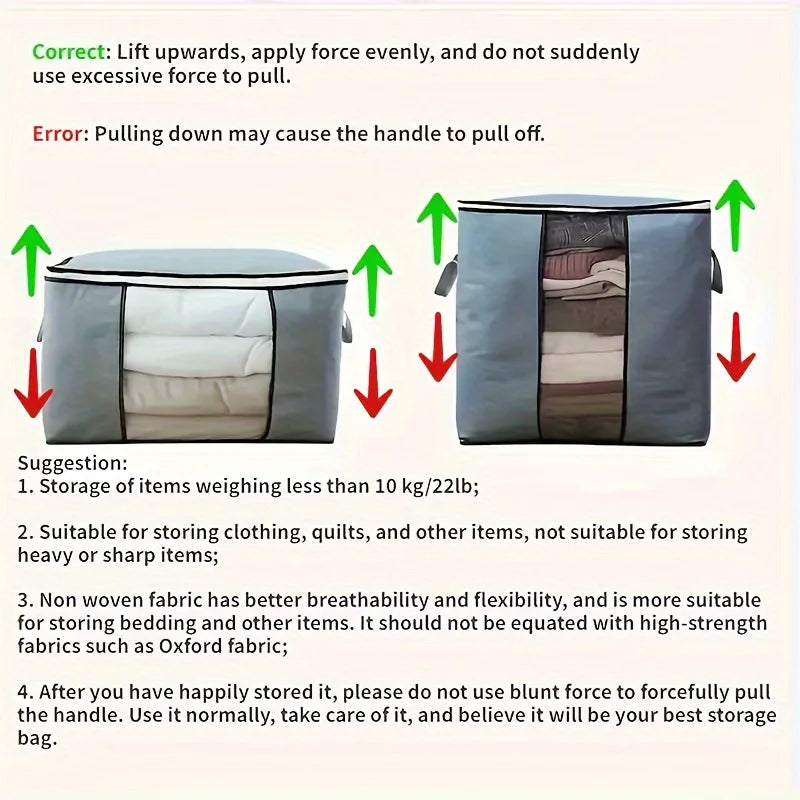Extra Large Storage Bag Heavy-duty Handles Crystal Clear Window