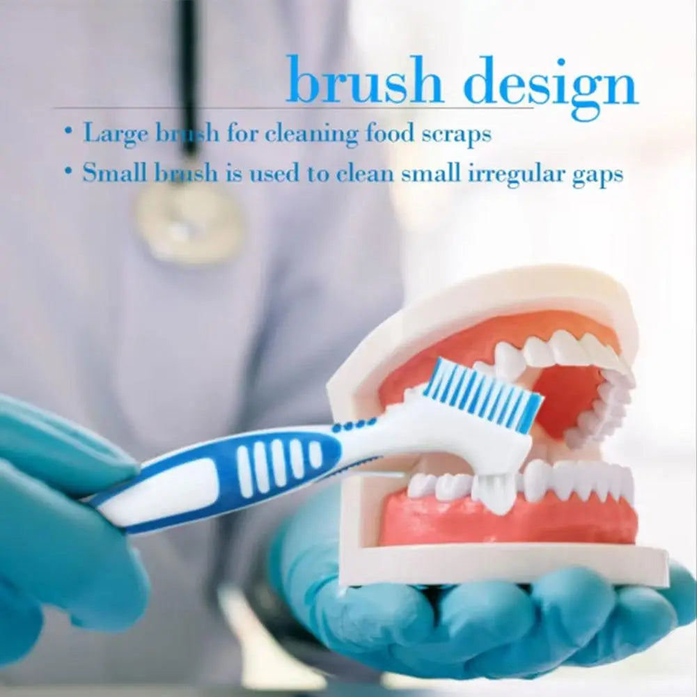 Dual-Head Denture Toothbrush – Portable Braces Oral Cleaner Denture Toothbrush Zpaxo Default Title