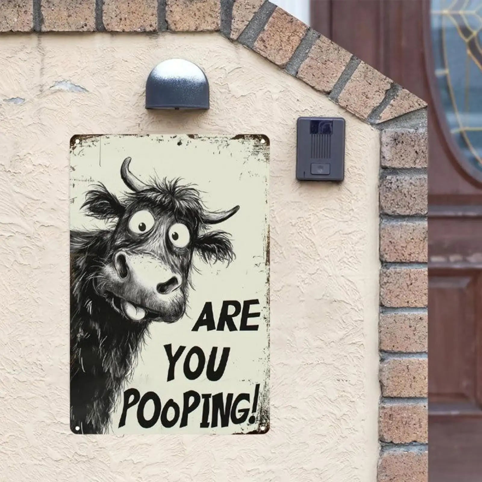 Funny Modern Cow Wall Art 30x20cm Metal Tin Sign Quote You Pooping