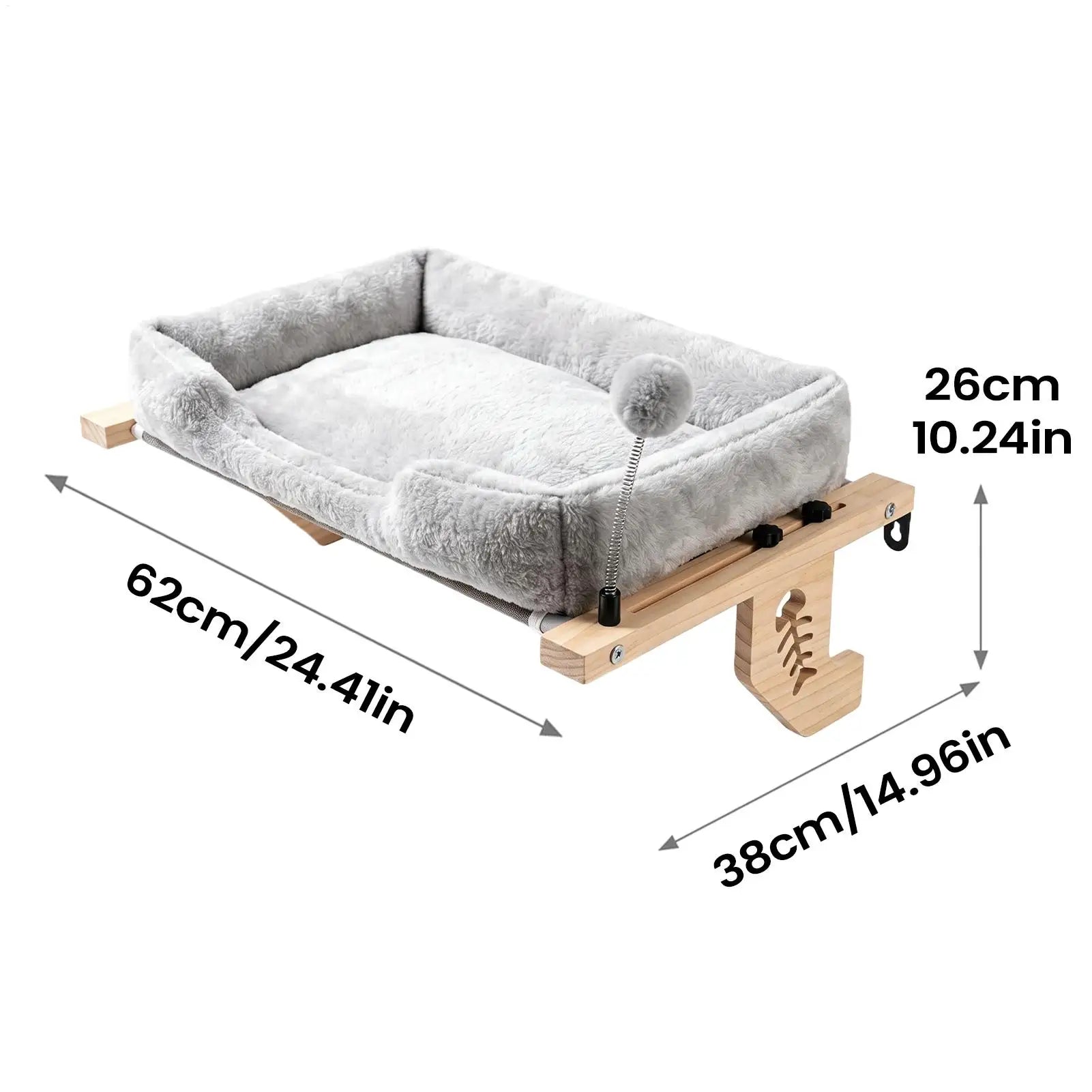 Cat Window Bed Plush Cushion Ball Resting Spot Seat Home Apartment