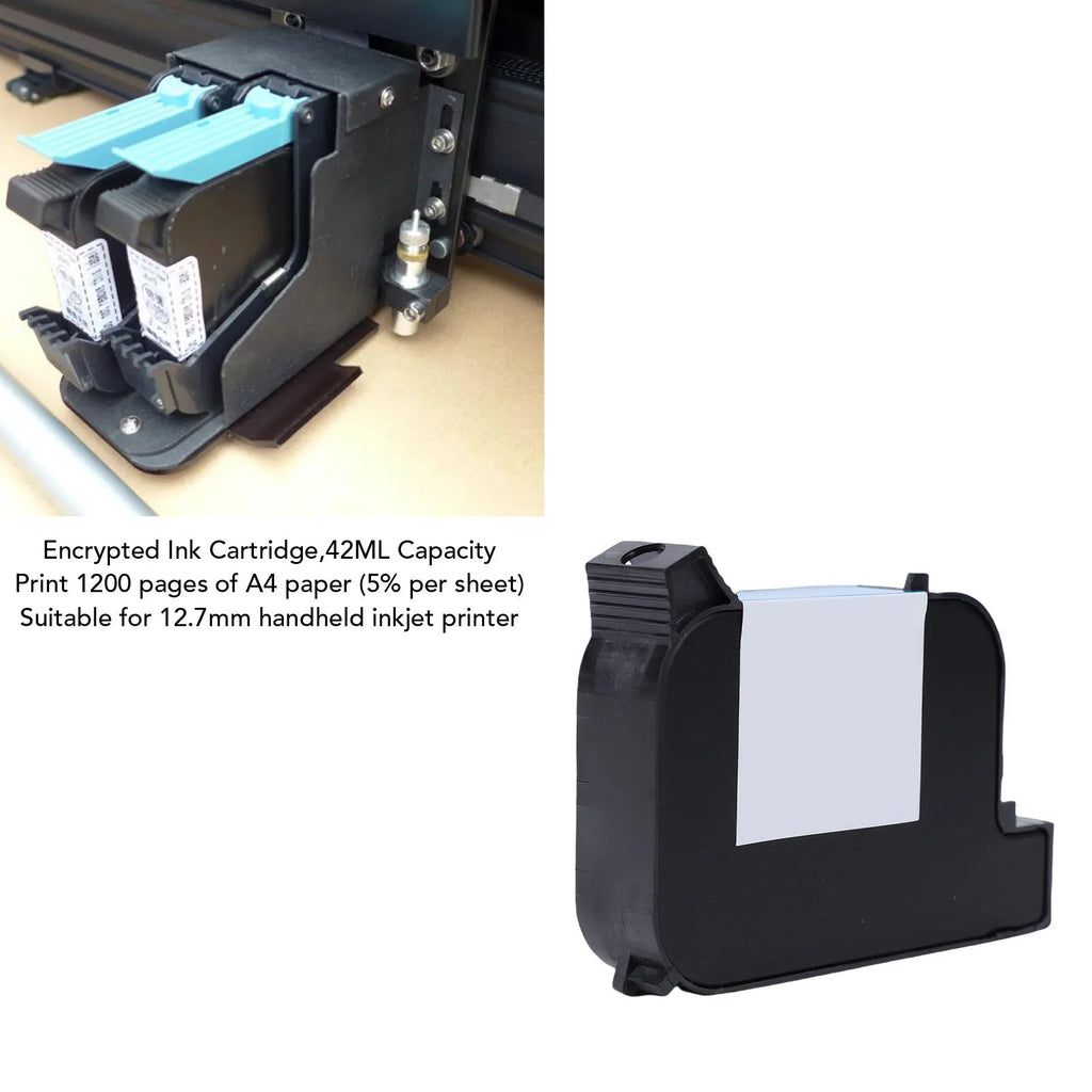 42ML Ink Cartridge Quick Drying 12.7mm Handheld Inkjet Printer Encrypted Cartridge Quick Drying High Adhesion Zpaxo