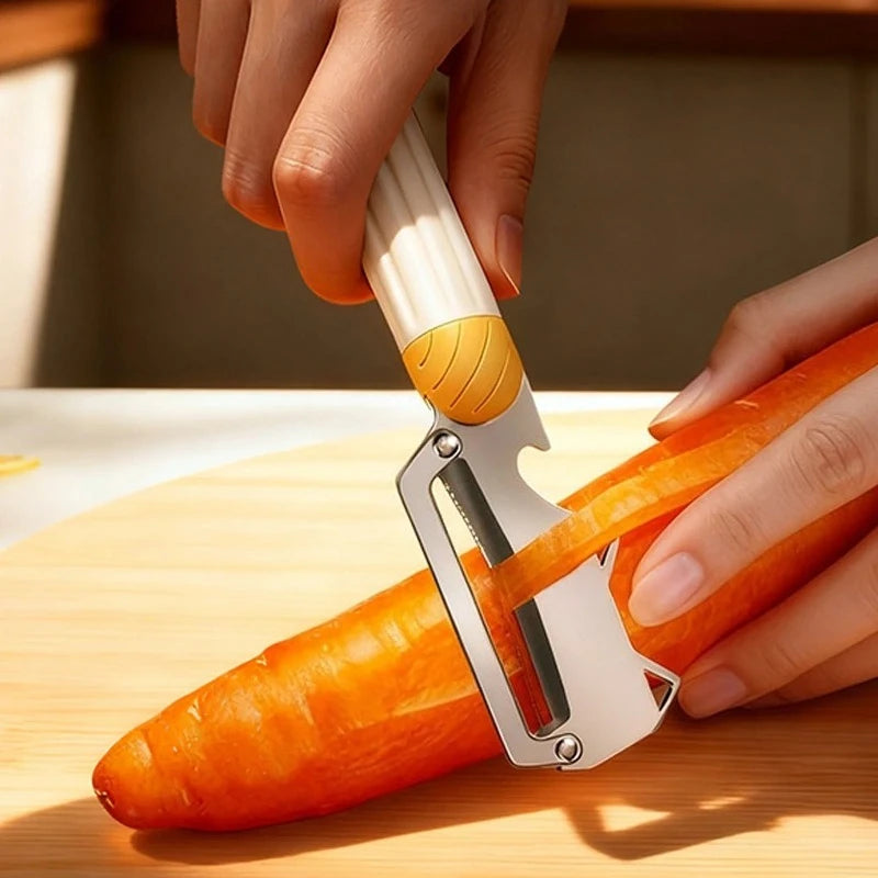 Stainless Steel Fruit & Vegetable Peeler with Bottle Opener Vegetable Peeler Zpaxo