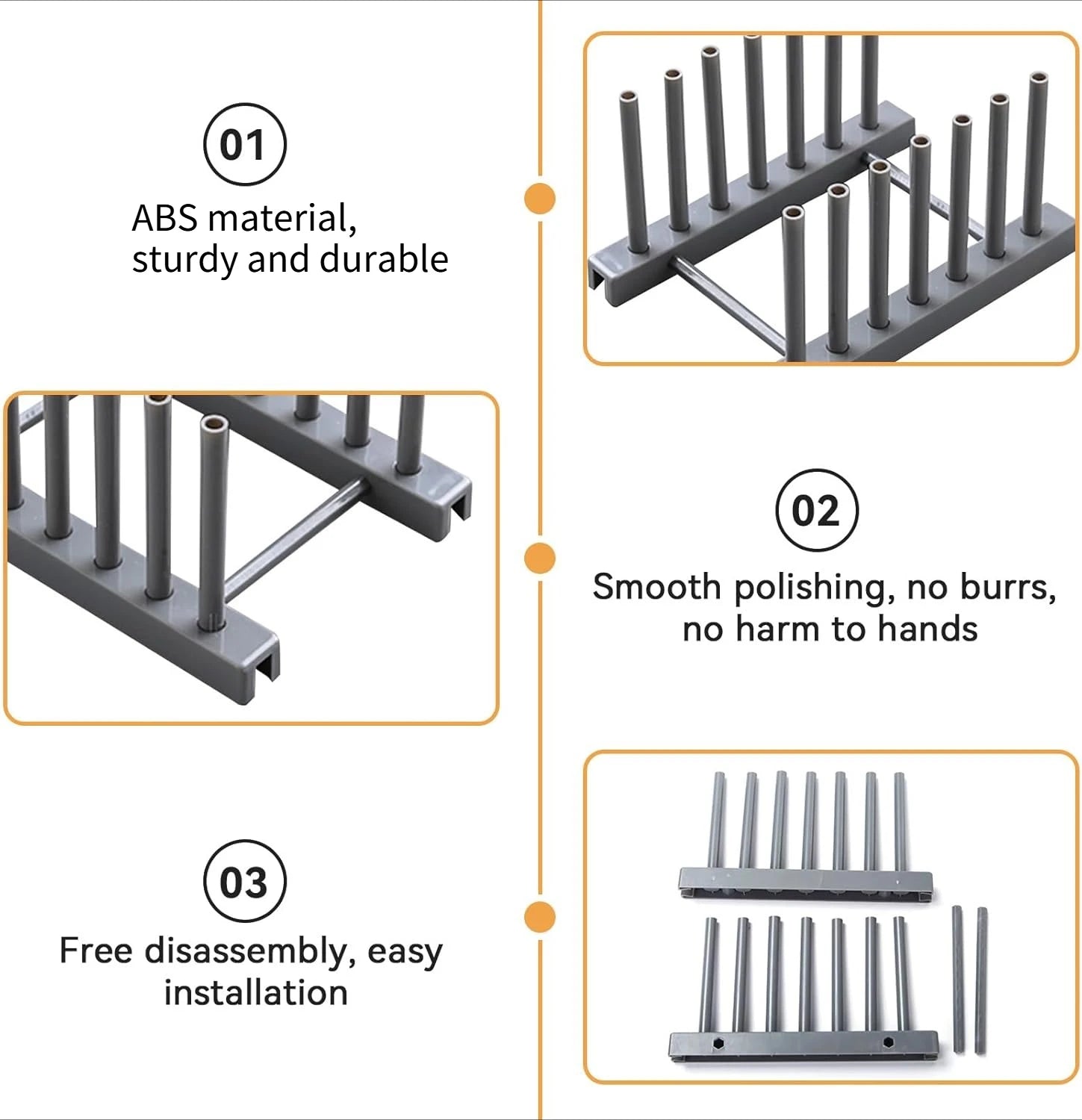 2-Pack Plate Rack Organizer – Cabinet Stand for Plates & Bakeware