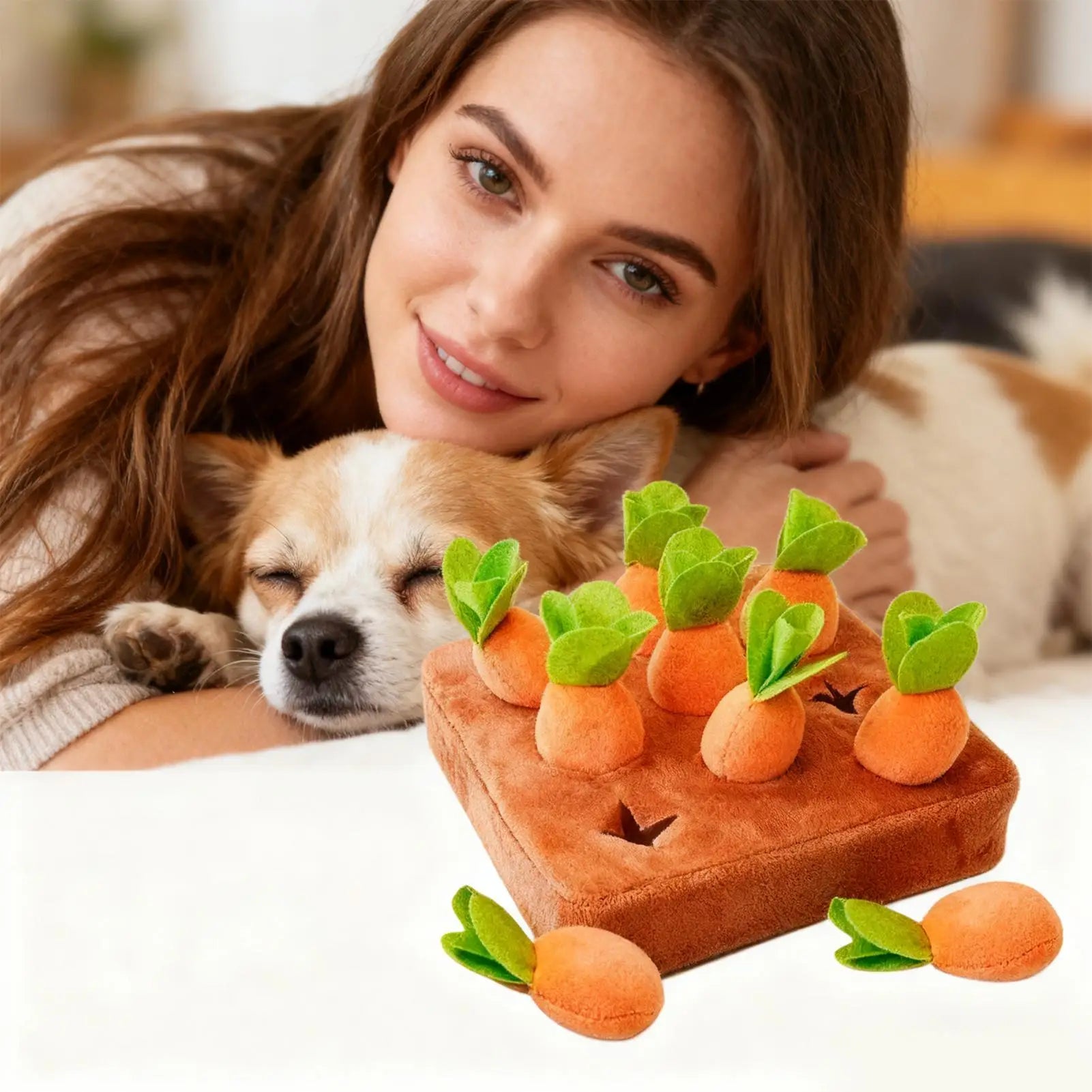 Carrot Snuffle Mat Interactive Plush Puzzle Mental Stimulation Toy