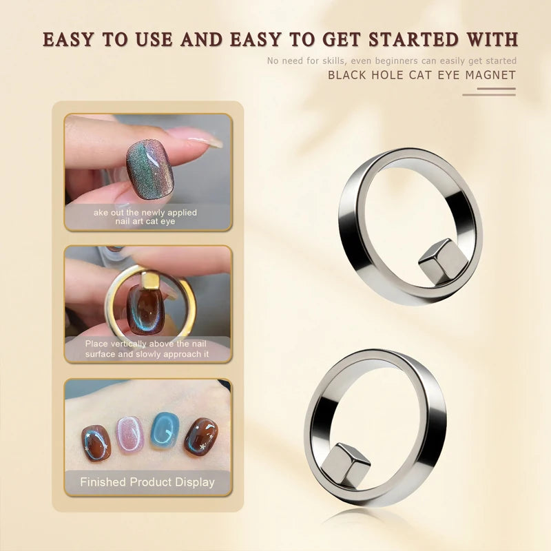 New Circular Cat Eye Nail Magnet Strong Nail Art Magnetic Gel Polish Guide Tool DIY Magnetic Nail Helper Manicure Design Zpaxo