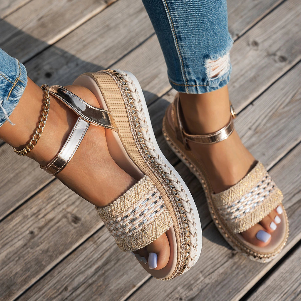Women Sandals 2025 New Casual Luxury Flat Sandals Women Trend Platform Shoes for Women Designer Fashion Shoes Sandalias De Mujer Zpaxo