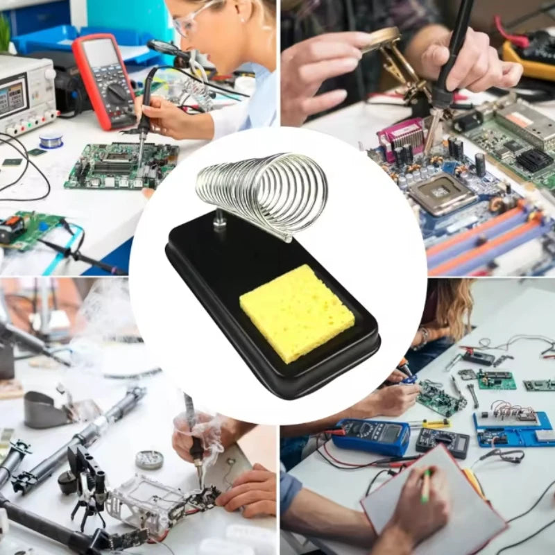 Electric soldering Iron Stand with Sponge Cleaning Pads Universal High-Temperature Resistant soldering Holder Zpaxo