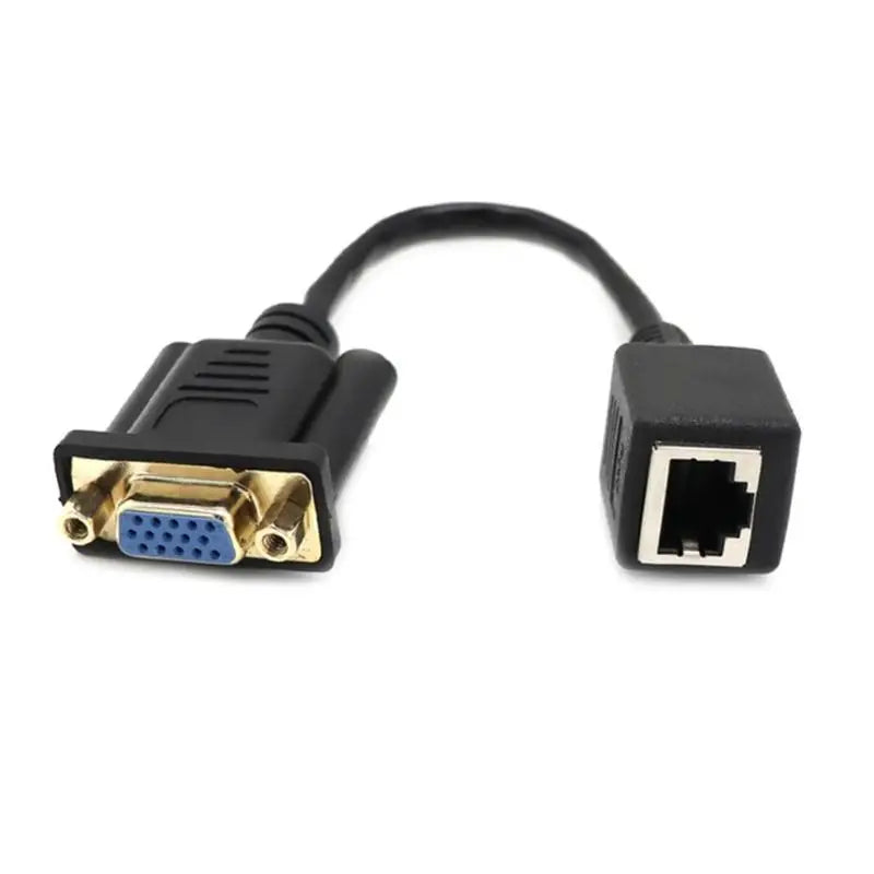 652F 15pin Adapters Cord VGA Female/Male to RJ45 Female Cat5/Cat6 Ethnernet Cable Zpaxo