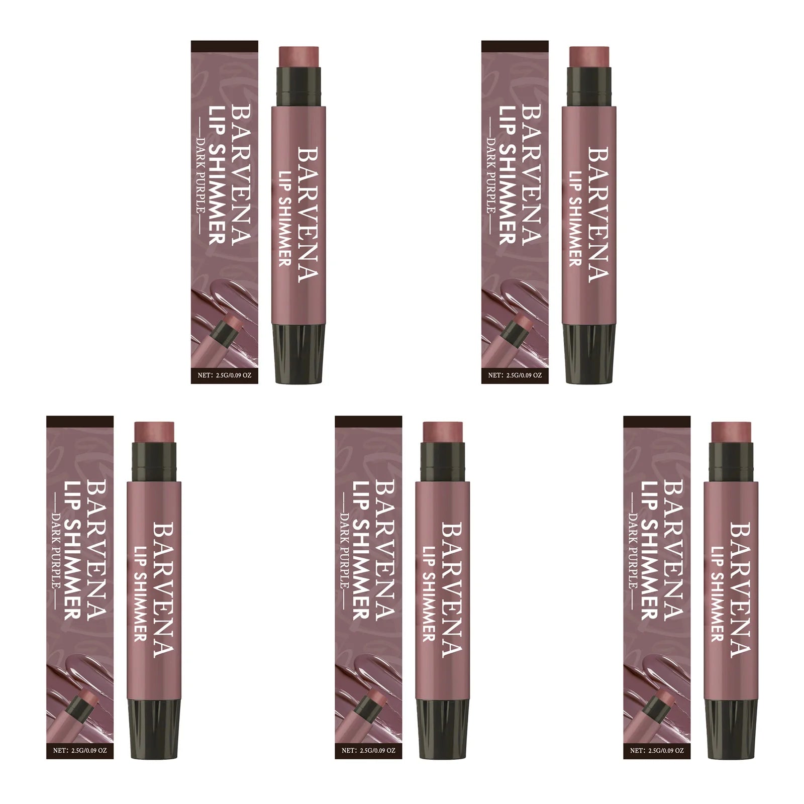 Dark Purple Tinted Lip Balm Stick – Moisturizing Shimmer Gloss Tinted Lip Balm Zpaxo 5Pcs