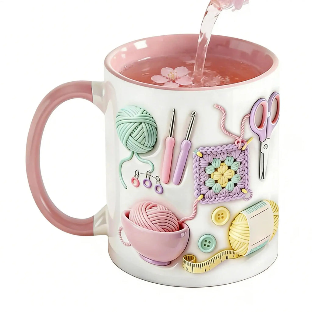 Funny Coffee Mug Crochet Ceramic Drinkware Novelty Drinking Zpaxo