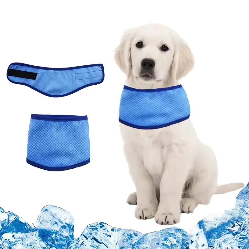 Dog Ice Bandana Cooling Neck Cooler Breathable Collar Bandanas Heat