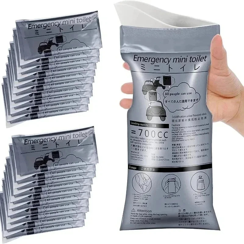 Emergency Portable Urinal Bags 700ml – Travel Toilet Bags 5–40 Pack