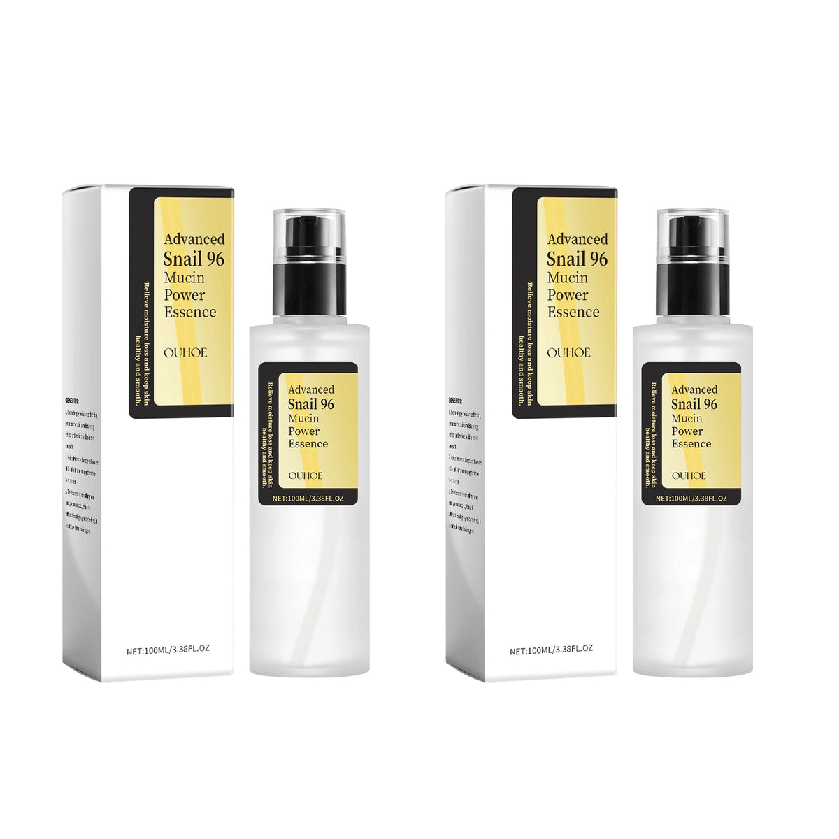 Snail Mucin Essence 100ml Hydrating Booster Deep Moisture Revitalize Dull Skin Soothing Face Treatment Glow Essence for Dry Skin Zpaxo 2PCS