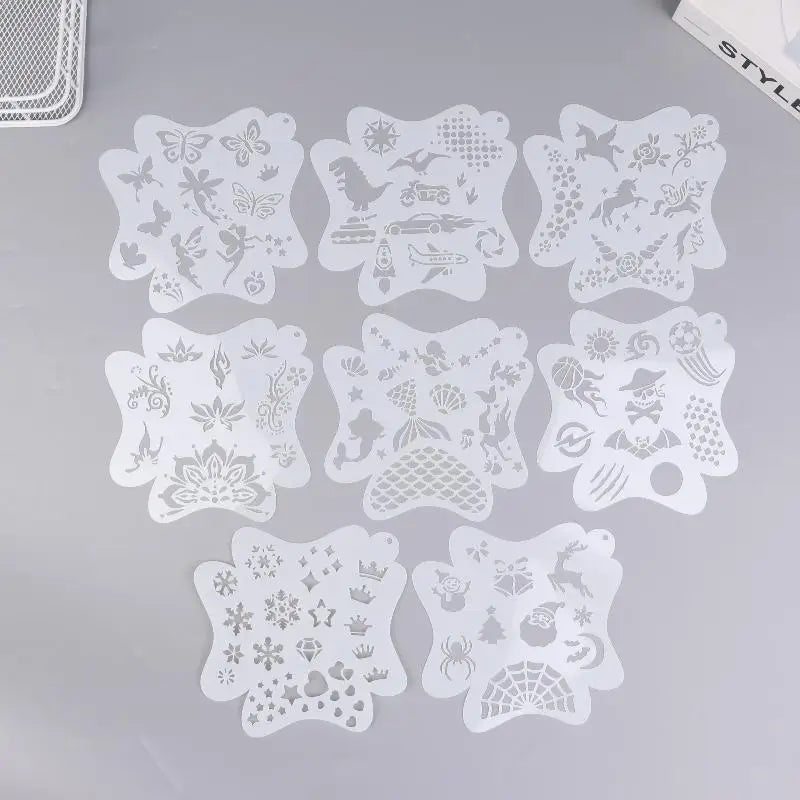 8 Face Paint Stencils Professional Body Art Adults Kids Easily Use Zpaxo