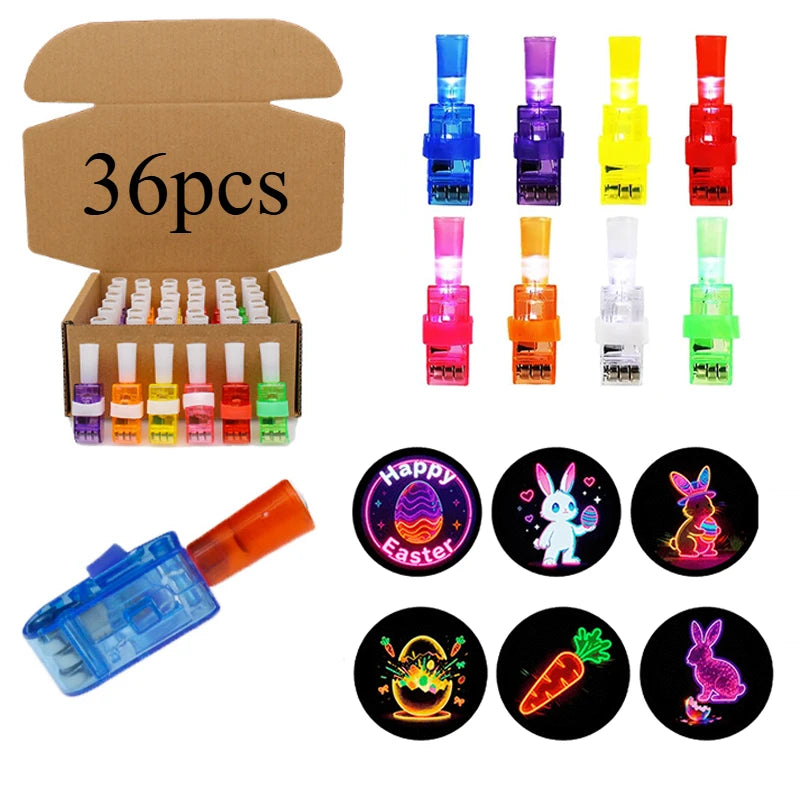 36 LED Light-up Finger Lights Glow-in-the-dark Easter Party Favors