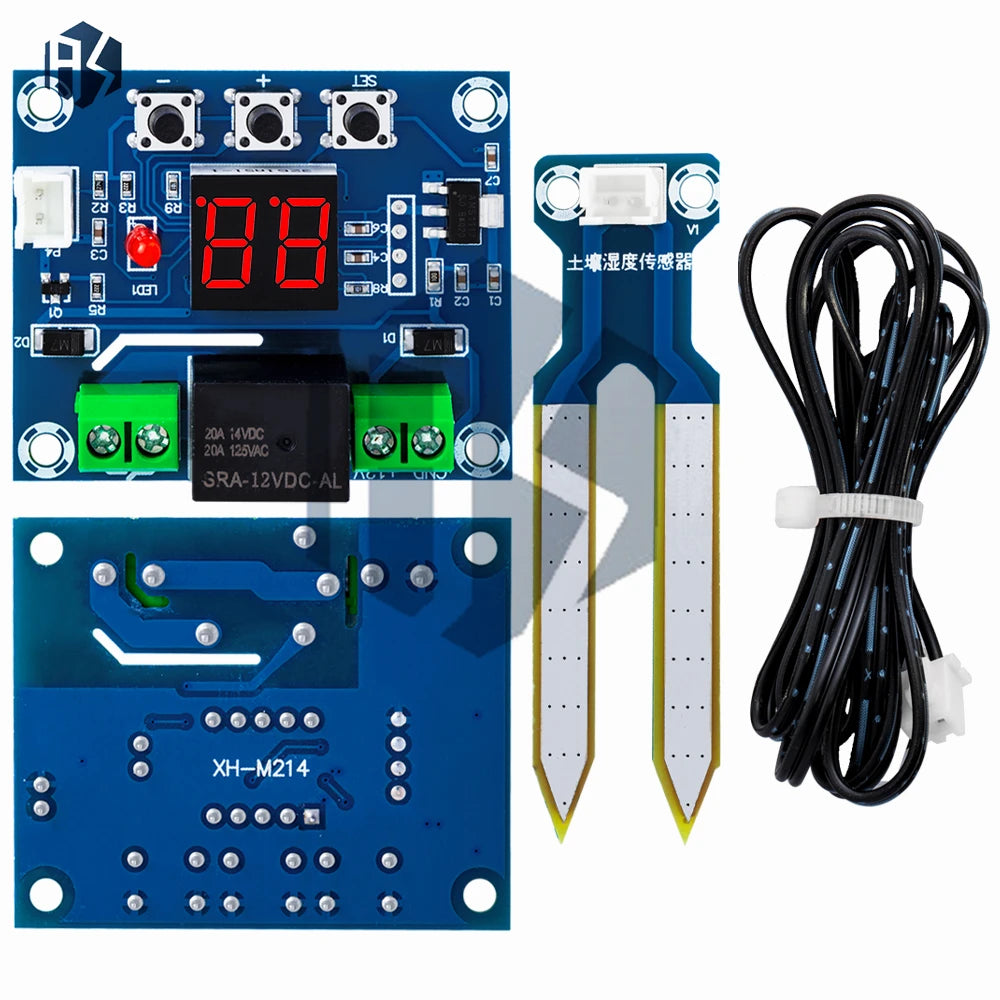 XH-M214 Soil Moisture Sensor Module with 20-99%RH Humidity Control, Automatic Irrigation System, and Red Digital Display Zpaxo
