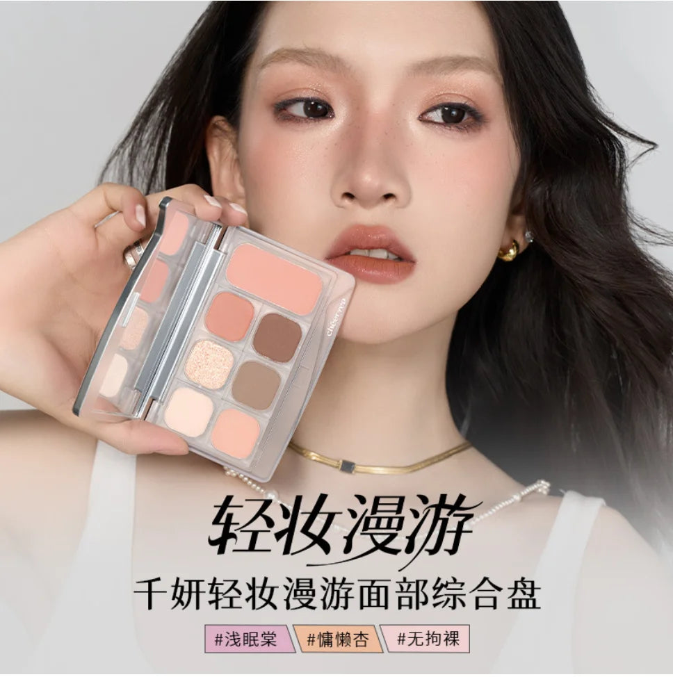 Qianyan Cheeryep Eyeshadow Palette Blush Multi-purpose Matte Satin Zpaxo