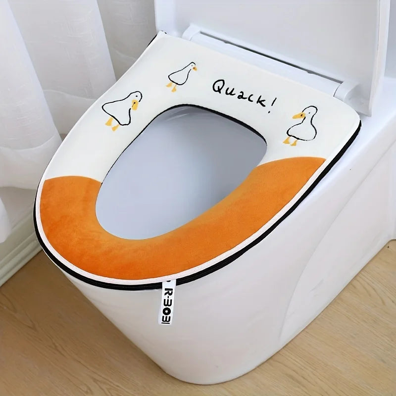 Toilet mat Four Seasons universal WC cushion zipper winter soft toilet seat pad cape back waterproof home potty seats cover warm Zpaxo