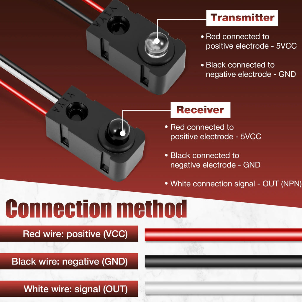 4Pairs Infrared Break Beam Sensor Switch Anti Interference High Precision LED Counting Module Sensor for Electronics Industrial Zpaxo