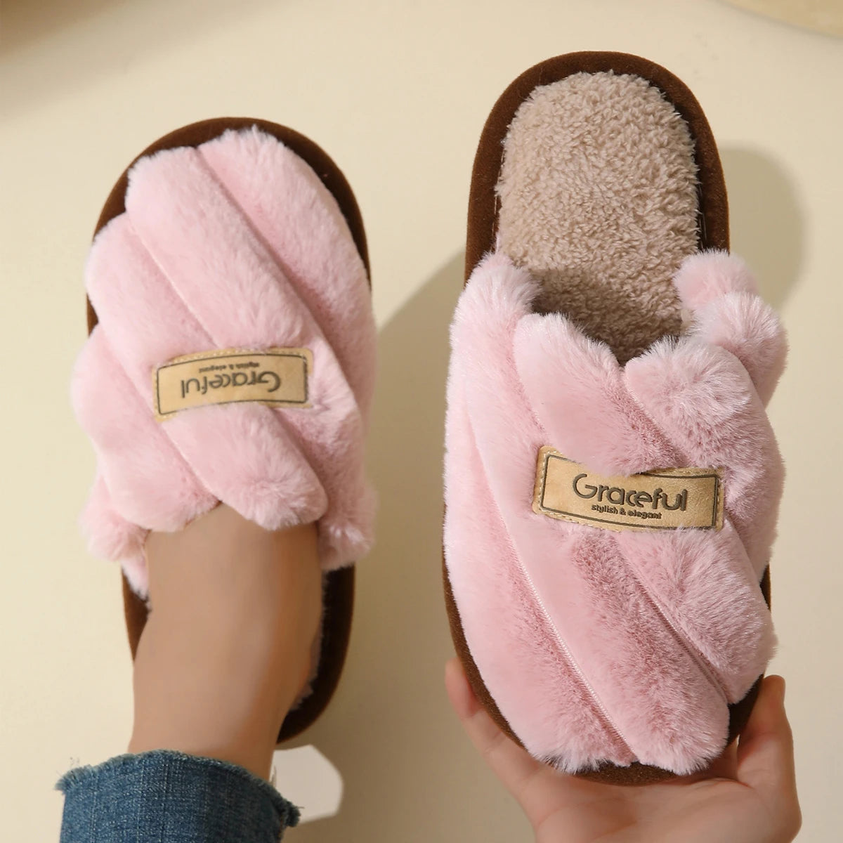 Solid Flat Heel Slippers Women Indoor Bedroom Lightweight Comfort