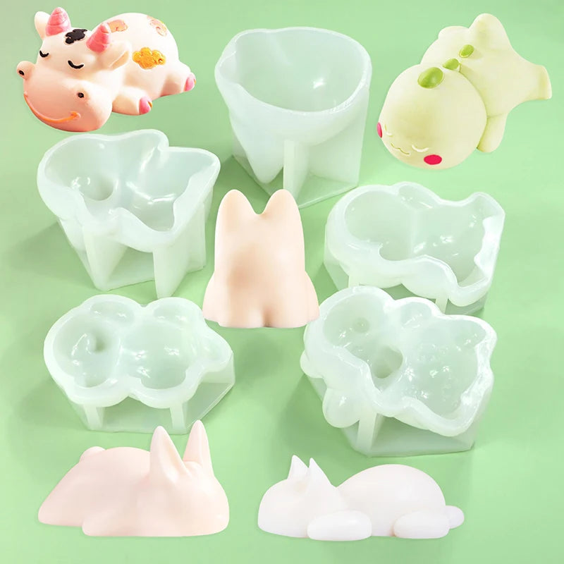 3D Animal Cat Seal Kapibala Silicone Mold DIY Mousse Cake Jelly