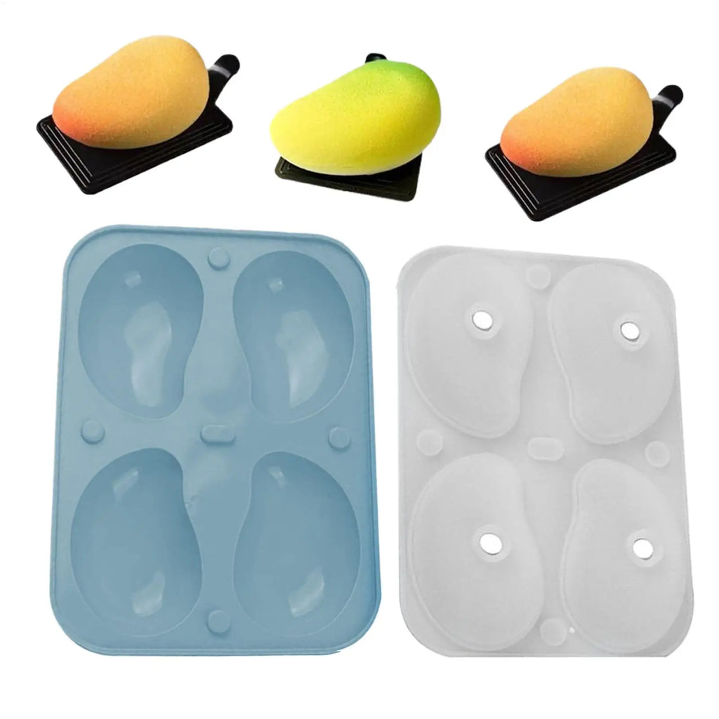 3D Mango Silicone Mold 4-Cavity Food Grade Mousse Cake Molds Kitchen