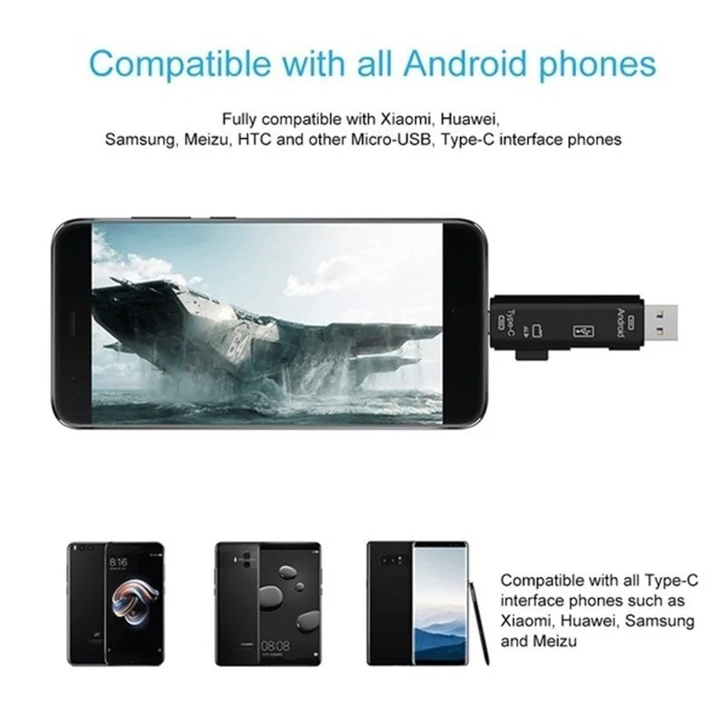 1 Multifunction USB C Micro SD TF Memory Card Reader Desktop Computer Zpaxo