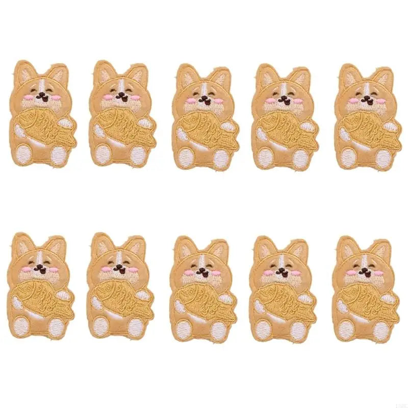 Dog Fabric Iron Patches Adhesive Embroidery Appliques Garment Jackets Zpaxo Greedy puppy China Mainland