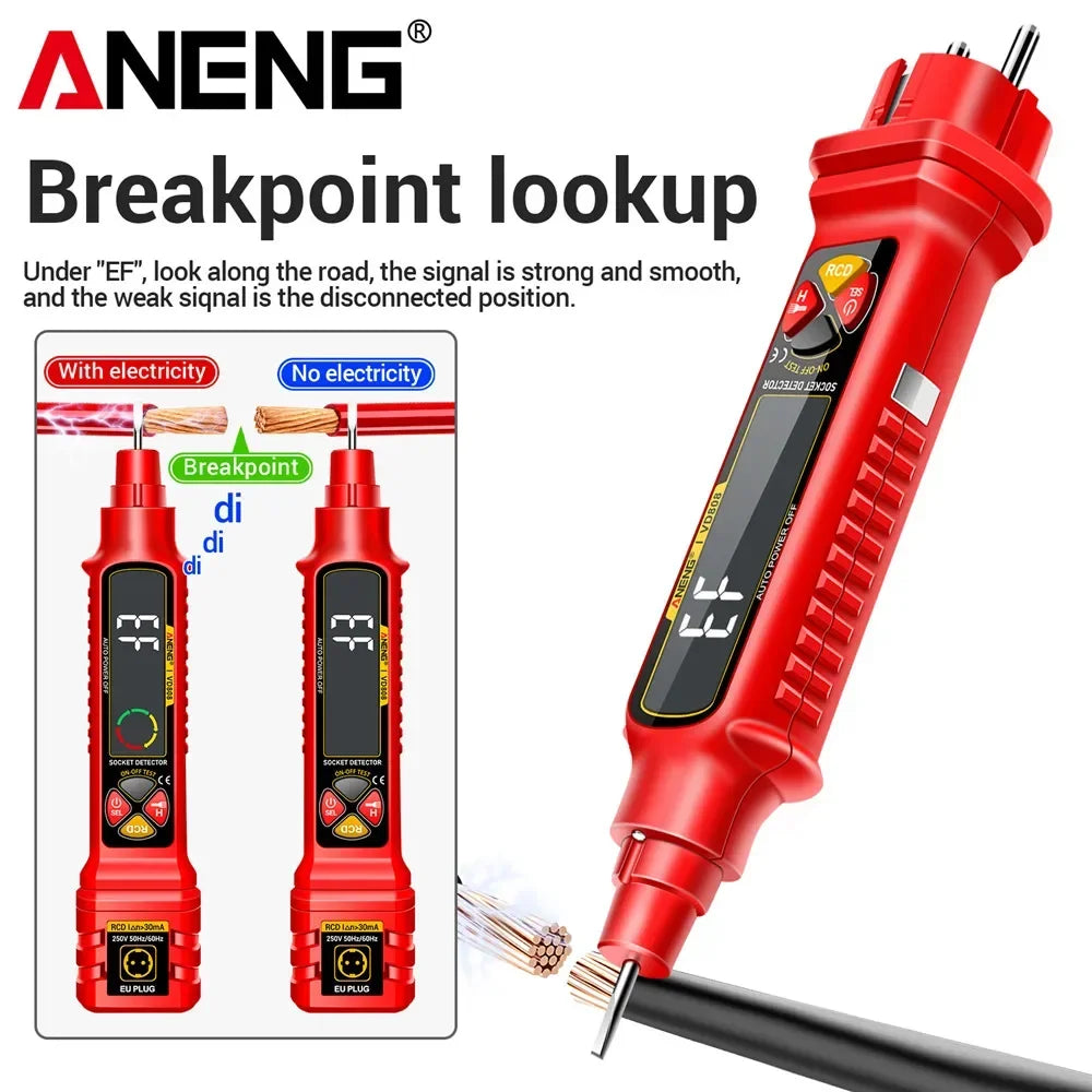 ANENG VD808 Socket Phase Meter Leakage Test US EU Plug Power Polarity