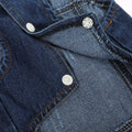 Pet Denim Vest Cool Retro Jeans Jacket Lapel Collar Button Closure