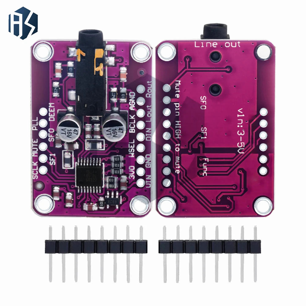 DA1334A I2S Stereo Audio DAC Decoder Module, 3.3V-5V Wide Voltage Compatible with for Arduino Zpaxo