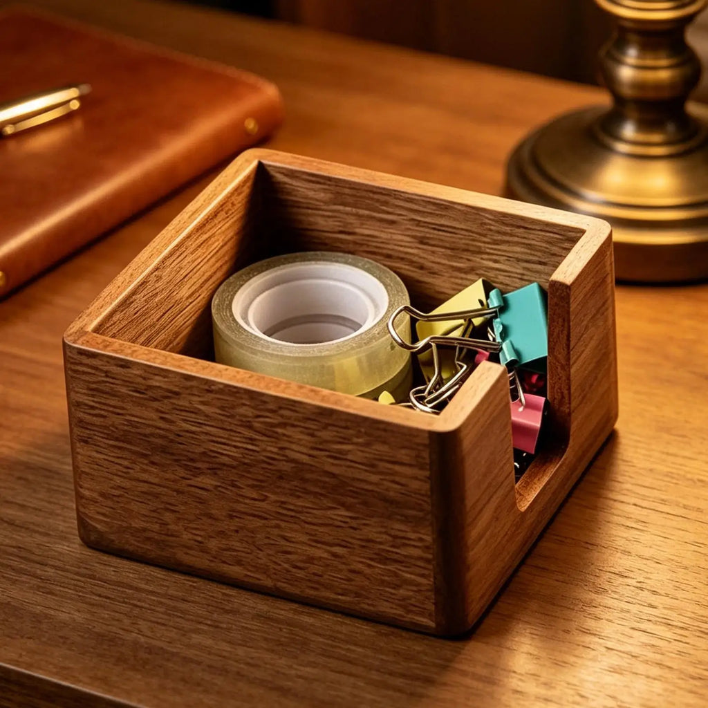 Sticky Note Holder 9 5x9 Wooden Non-slip Pads Notes Dispenser Office