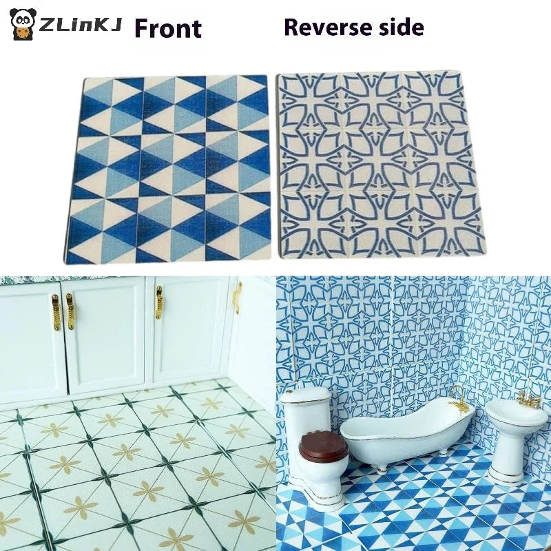 ▶1Pcs 9cm Miniature Square Wooden Floor Model for 1:12 scale dollhouse Bathroom Living Room Decoration Toy Doll House Accessorie Zpaxo
