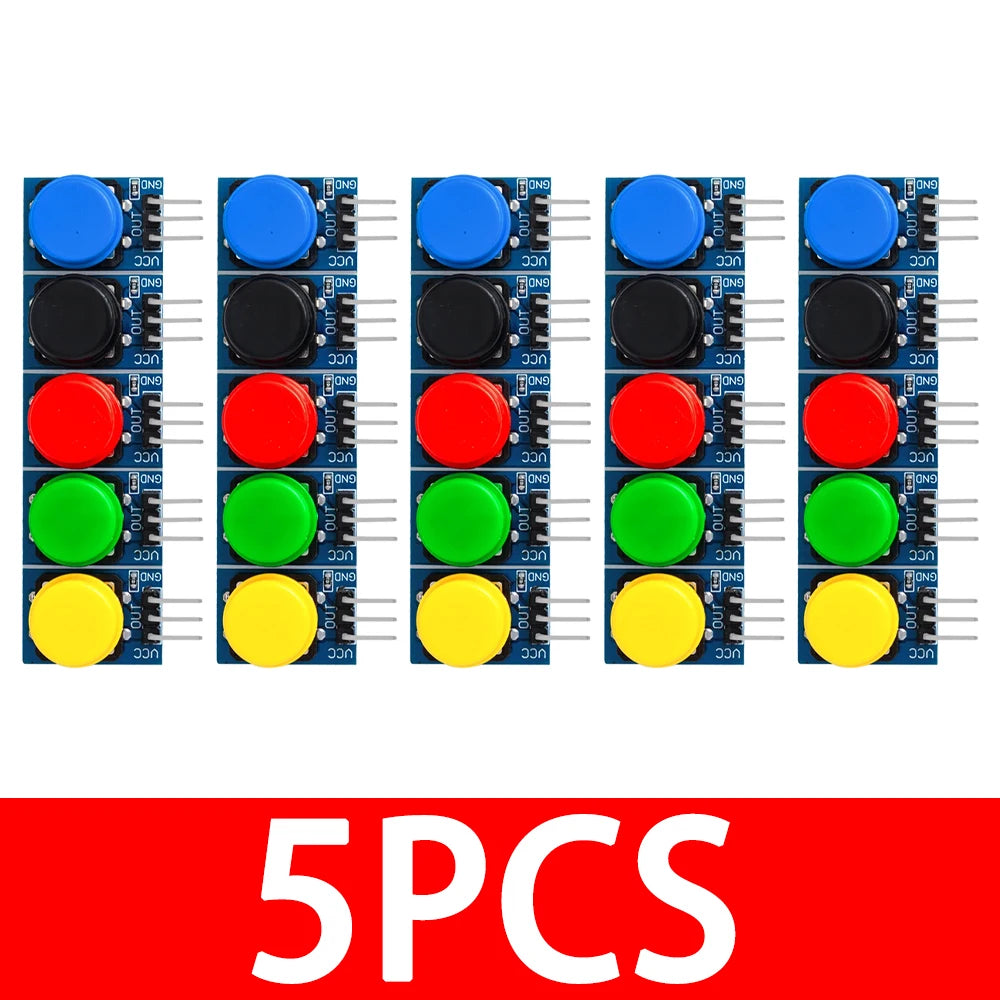 5PCS 12x12mm Large Cap Tactile Push Button Switch Module, High Level Output, Compatible with for Arduino & Raspberry Pi 3 Zpaxo 5pcs