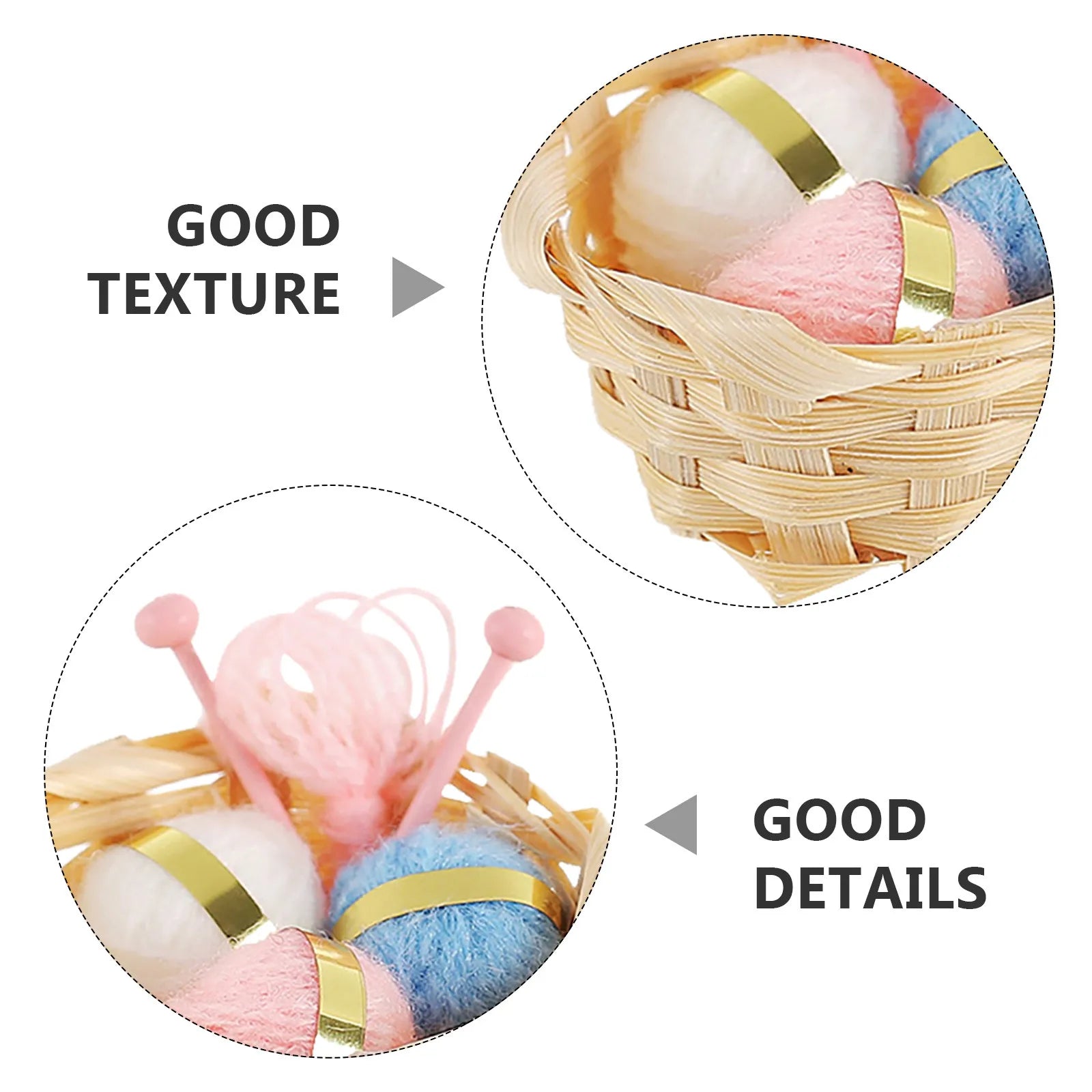 Miniature Knitting Basket Handwoven Wool Yarn Crochet Accessories