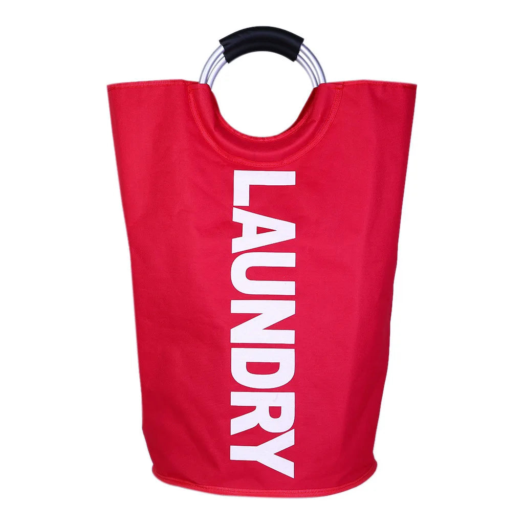 Extra-Large Waterproof Laundry Basket with Padded Handle - Foldable, Multi-Purpose Storage for Bathroom, Laundry Room, Balcony Zpaxo Red