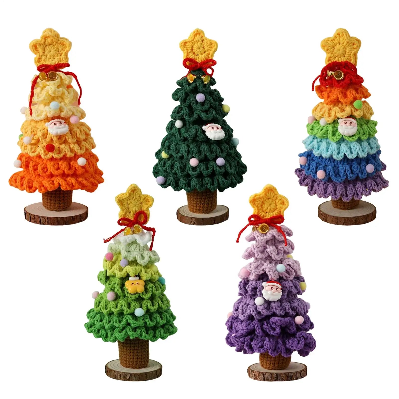 Christmas Tree 7-Layer Gradient Colors Knitting Crochet Holiday
