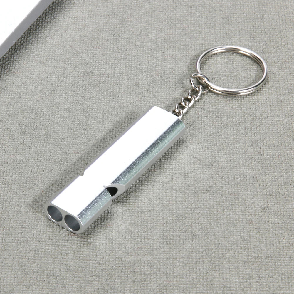 Emergency Whistle Keychain Outdoor Survival 2 Tube Dog Training