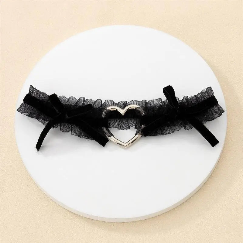 ▶1PCS Lace Love Elastic Bow Leg Ring Love Lolita Bride Leg Garter Thigh Ring Role Playing Leg Ring Wedding Sexy Garter Zpaxo style4 onesize